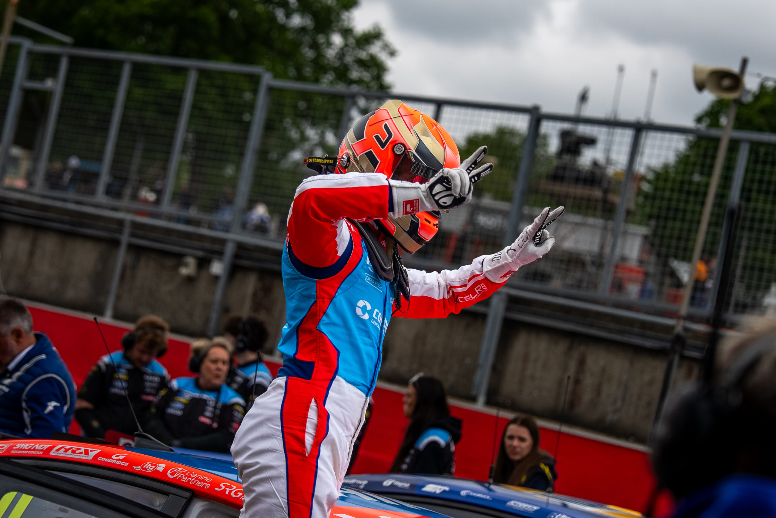 Ricky Collard celebrating round 2 BTCC